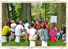 Tim teaching the teens