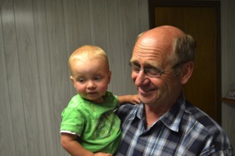 Our Deacon Matthias visiting and checking things out with his Grandson