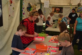 Samantha helping with crafts