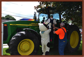 Maggie in tractor